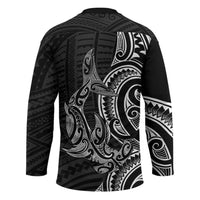 New Zealand Hammerhead Shark Hockey Jersey Maori Haehae Mangopare Black - Polynesian Pride