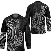 New Zealand Hammerhead Shark Hockey Jersey Maori Haehae Mangopare Black - Polynesian Pride