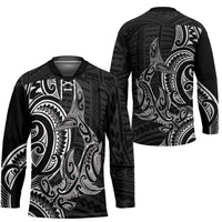 New Zealand Hammerhead Shark Hockey Jersey Maori Haehae Mangopare Black - Polynesian Pride