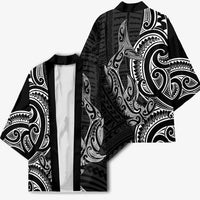 New Zealand Hammerhead Shark Kimono Maori Haehae Mangopare Black - Polynesian Pride
