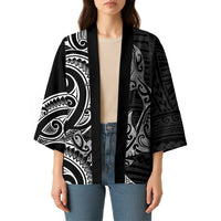 New Zealand Hammerhead Shark Kimono Maori Haehae Mangopare Black - Polynesian Pride