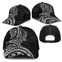 New Zealand Hammerhead Shark Mesh Trucker Cap Maori Haehae Mangopare Black - Polynesian Pride