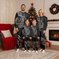 New Zealand Hammerhead Shark Christmas Pajama Set Maori Haehae Mangopare Black - Polynesian Pride