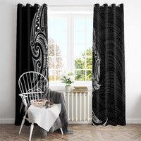 New Zealand Hammerhead Shark Window Curtain Maori Haehae Mangopare Black - Polynesian Pride