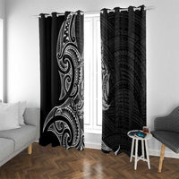 New Zealand Hammerhead Shark Window Curtain Maori Haehae Mangopare Black - Polynesian Pride