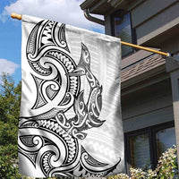 New Zealand Hammerhead Shark Garden Flag Maori Haehae Mangopare White - Polynesian Pride