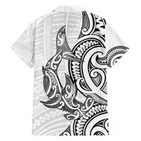 New Zealand Hammerhead Shark Hawaiian Shirt Maori Haehae Mangopare White - Polynesian Pride