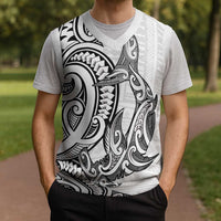 New Zealand Hammerhead Shark Christmas Knitted V-Neck Vest Maori Haehae Mangopare White - Polynesian Pride