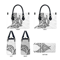 New Zealand Hammerhead Shark Leather Bag Maori Haehae Mangopare White - Polynesian Pride