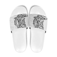 New Zealand Hammerhead Shark Slide Sandals Maori Haehae Mangopare White - Polynesian Pride