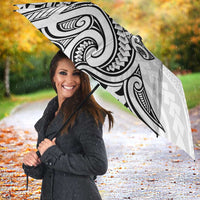 New Zealand Hammerhead Shark Umbrella Maori Haehae Mangopare White - Polynesian Pride