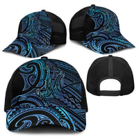New Zealand Hammerhead Shark Baseball Net Cap Maori Haehae Mangopare Galaxy - Polynesian Pride