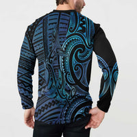 New Zealand Hammerhead Shark Button Sweatshirt Maori Haehae Mangopare Galaxy - Polynesian Pride