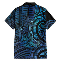 New Zealand Hammerhead Shark Family Matching Long Sleeve Bodycon Dress and Hawaiian Shirt Maori Haehae Mangopare Galaxy - Polynesian Pride