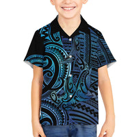 New Zealand Hammerhead Shark Family Matching Puletasi and Hawaiian Shirt Maori Haehae Mangopare Galaxy - Polynesian Pride