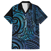 New Zealand Hammerhead Shark Family Matching Short Sleeve Bodycon Dress and Hawaiian Shirt Maori Haehae Mangopare Galaxy - Polynesian Pride