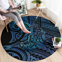 New Zealand Hammerhead Shark Round Carpet Maori Haehae Mangopare Galaxy - Polynesian Pride
