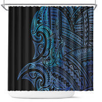 New Zealand Hammerhead Shark Shower Curtain Maori Haehae Mangopare Galaxy - Polynesian Pride
