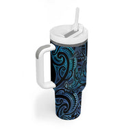 New Zealand Hammerhead Shark Tumbler With Handle Maori Haehae Mangopare Galaxy - Polynesian Pride