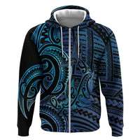 New Zealand Hammerhead Shark Zip Hoodie Maori Haehae Mangopare Galaxy - Polynesian Pride