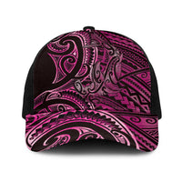 New Zealand Hammerhead Shark Baseball Net Cap Maori Haehae Mangopare Pink - Polynesian Pride