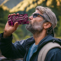 New Zealand Hammerhead Shark 4 in 1 Can Cooler Tumbler Maori Haehae Mangopare Pink - Polynesian Pride