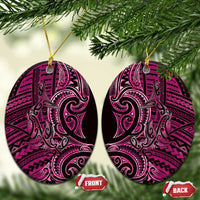 New Zealand Hammerhead Shark Ceramic Ornament Maori Haehae Mangopare Pink - Polynesian Pride