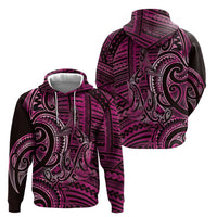 New Zealand Hammerhead Shark Hoodie Maori Haehae Mangopare Pink - Polynesian Pride