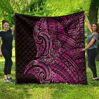 New Zealand Hammerhead Shark Quilt Maori Haehae Mangopare Pink - Polynesian Pride