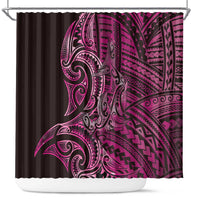 New Zealand Hammerhead Shark Shower Curtain Maori Haehae Mangopare Pink - Polynesian Pride