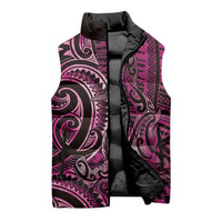 New Zealand Hammerhead Shark Sleeveless Puffer Jacket Maori Haehae Mangopare Pink - Polynesian Pride