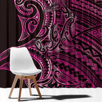 New Zealand Hammerhead Shark Window Curtain Maori Haehae Mangopare Pink - Polynesian Pride