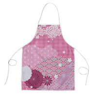 Pink Palaka Japanese Patterns Apron Asanoha Seigaiha Sakura Motif - Polynesian Pride