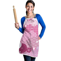 Pink Palaka Japanese Patterns Apron Asanoha Seigaiha Sakura Motif - Polynesian Pride