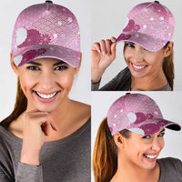 Pink Japanese Traditional Motifs Classic Cap Palaka With Asanoha Seigaiha Sakura - Polynesian Pride
