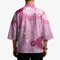 Pink Palaka Japanese Patterns Kimono Asanoha Seigaiha Sakura Motif - Polynesian Pride