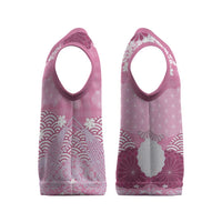 Pink Palaka Japanese Patterns Christmas Knitted V-Neck Vest Asanoha Seigaiha Sakura Motif LT14 - Polynesian Pride