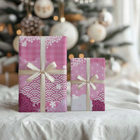 Pink Palaka Japanese Patterns Wrapping Paper Asanoha Seigaiha Sakura Motif - Polynesian Pride