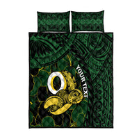 Personalised Solomon Islands Western Province Day Quilt Bed Set Sea Turtle Mix Polynesian Hibiscus Pattern LT14 Green - Polynesian Pride