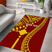 Personalised Fiji Rotuma Area Rug Fijian Tapa Pattern LT14 - Polynesian Pride