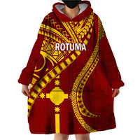 Personalised Fiji Rotuma Wearable Blanket Hoodie Fijian Tapa Pattern LT14 - Polynesian Pride