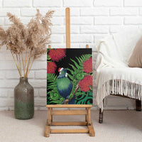 New Zealand Tui Bird Christmas Canvas Wall Art Maori Fern Mix Pohotukawa LT14 - Polynesian Pride