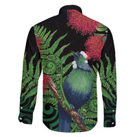 New Zealand Tui Bird Christmas Family Matching Puletasi and Hawaiian Shirt Maori Fern Mix Pohotukawa LT14 - Polynesian Pride