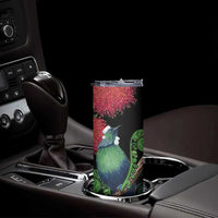 New Zealand Tui Bird Christmas Skinny Tumbler Maori Fern Mix Pohotukawa LT14 - Polynesian Pride