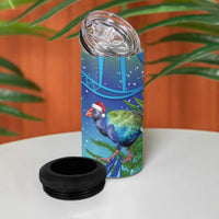 New Zealand Takahe Christmas 4 in 1 Can Cooler Tumbler Maori Fern Mix Pohotukawa LT14 - Polynesian Pride