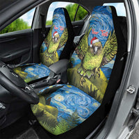 Personalised Jumping Kakapo Christmas Car Seat Cover New Zealand Fern - Starry Night Style LT14 - Polynesian Pride