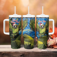 Personalised Jumping Kakapo Christmas Tumbler With Handle New Zealand Fern - Starry Night Style