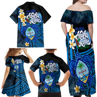 Hafa Adai Guam Family Matching Off Shoulder Maxi Dress and Hawaiian Shirt Guahan Sea Turtle Tropical Style LT14 - Polynesian Pride