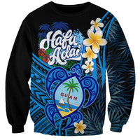 Hafa Adai Guam Sweatshirt Guahan Sea Turtle Tropical Style LT14 Unisex Blue - Polynesian Pride
