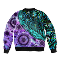 New Zealand Paua Shell With Australia Opal Unique Combine Bomber Jacket LT14 - Polynesian Pride